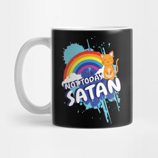 'Not Today Satan Rainbow Cat' Cute Cats Adorable Mug